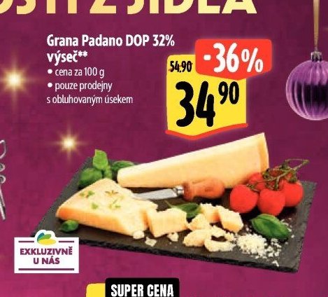 Grana Padano DOP 32% výseč