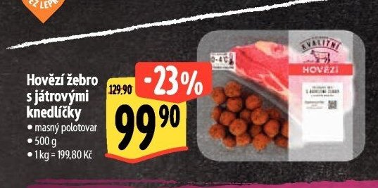 Hovězí žebro s játrovými knedlíčky