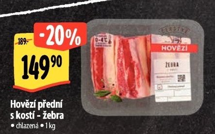 Hovězí přední s kostí - žebra