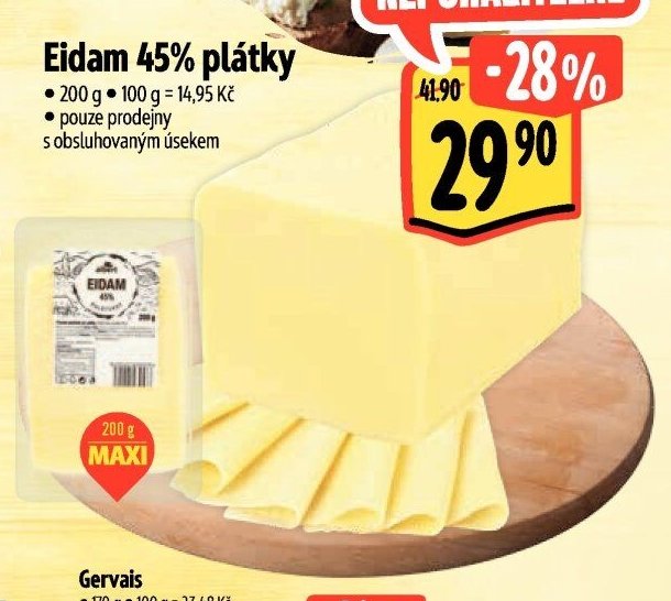 Eidam 45% plátky