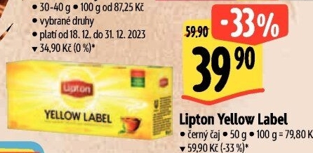 Černý čaj Yellow Label Lipton