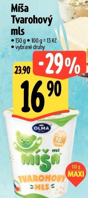 Dezert Tvarohový mls Míša Olma