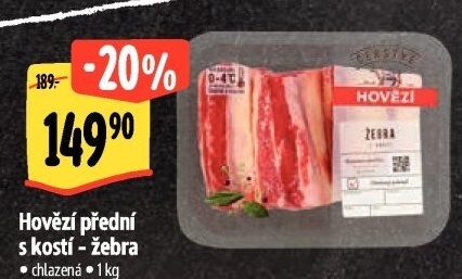 Hovězí přední s kostí - žebro Albert