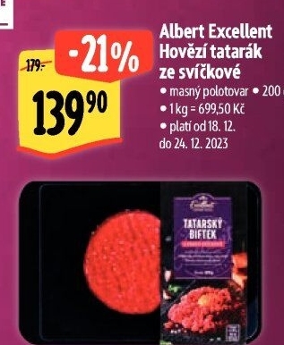 Hovězí tatarák ze svíčkové Albert Excellent