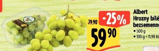 Hrozny bílé bezsemenné Albert