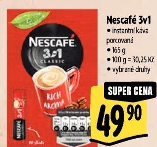 Instantní káva porcovaná 3v1 Nescafé