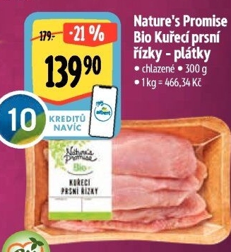 Kuřecí prsní řízky bio Nature'