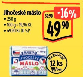 Máslo Jihočeské Madeta