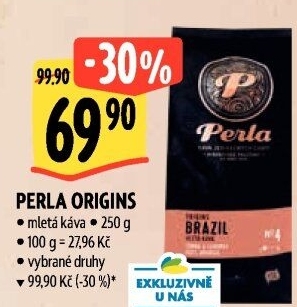 Mleté kávy Origins AH Perla