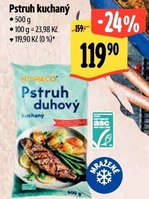 Pstruh kuchaný mražený Nowaco