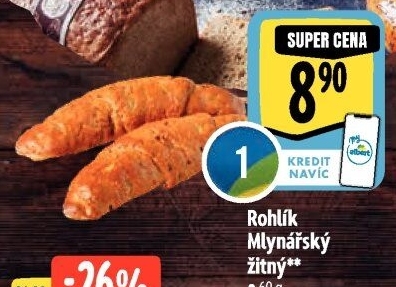 Rohlík Mlynářský žitný Albert