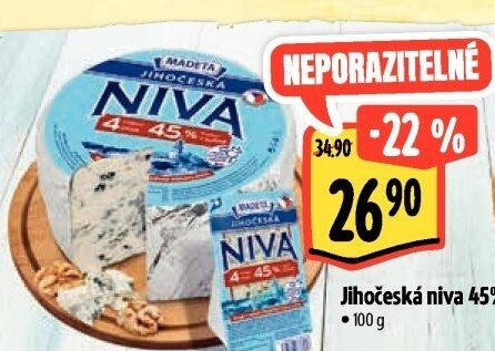 Sýr Niva Jihočeská 45% Madeta