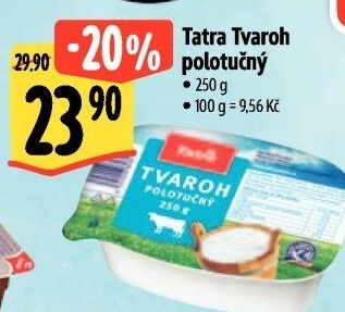 Tvaroh polotučný 3,5% Tatra