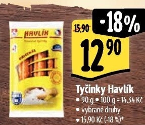 Tyčinky trvanlivé se sýrem a solí Havlík