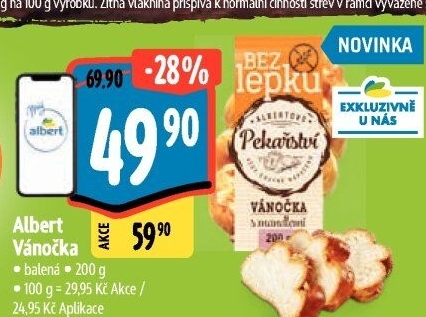 Vánočka bez lepku Albert