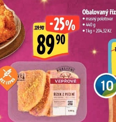 Vepřové řízky z pečeně obalované Albert