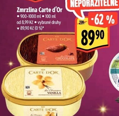 Zmrzlina ve vaničce Carte D'