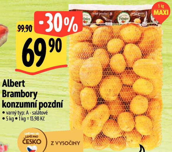 Brambory konzumní pozdní Albert
