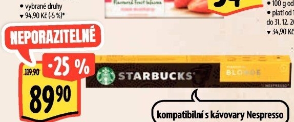 Kapsle Nespresso Starbucks