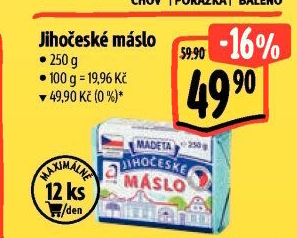 Máslo Jihočeské Madeta