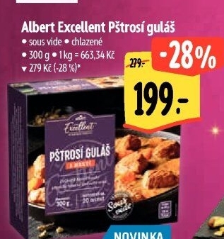 Pštrosí guláš Sous vide Albert Excellent