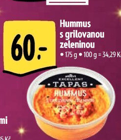 Tapas Hummus s grilovanou zeleninou Albert Excellent