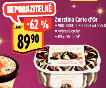 Zmrzlina ve vaničce Carte D'