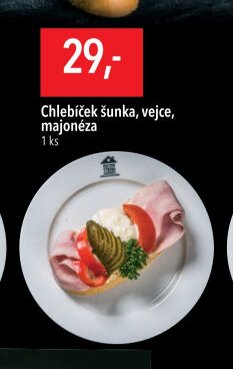 Chlebíček šunka, vejce, majonéza