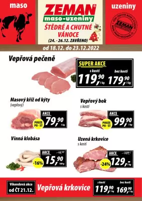 akční leták ZEMAN maso - uzeniny 18.12.2023-23.12.2023