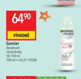 Garnier deodorant 50-150 ml