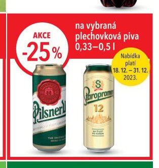 na vybraná plechovková piva 0,33-0,5 l
