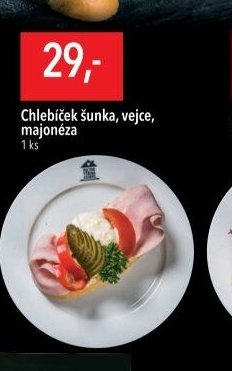 Chlebíček šunka, vejce, majonéza