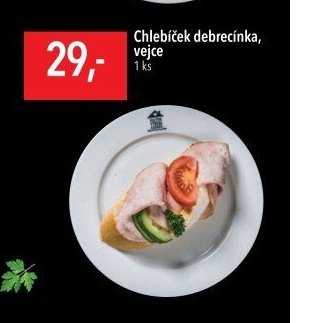 Chlebíček debrecínka, vejce