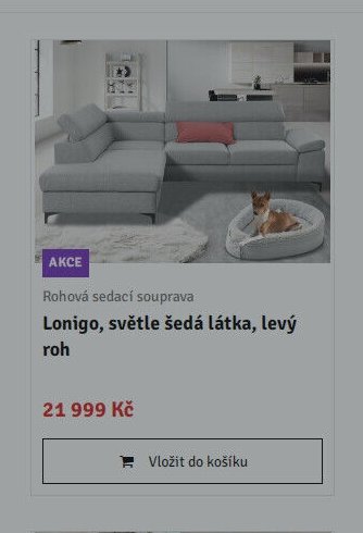 Rohová sedací souprava Lonigo, světle šedá látka, levý roh - ASKO akcniletaky.com