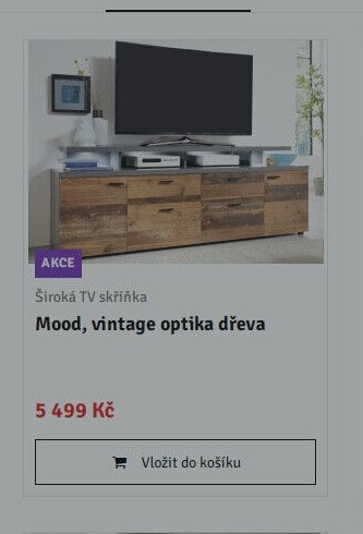 Široká TV skříňka Mood, vintage optika dřeva - ASKO akcniletaky.com