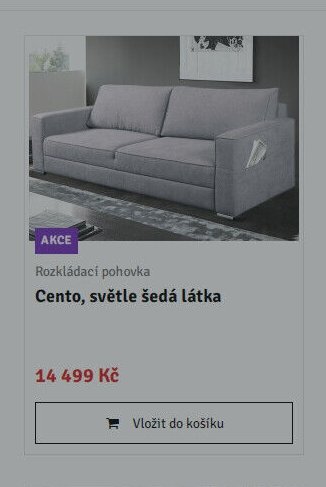 Rozkládací pohovka Cento, světle šedá látka - ASKO akcniletaky.com