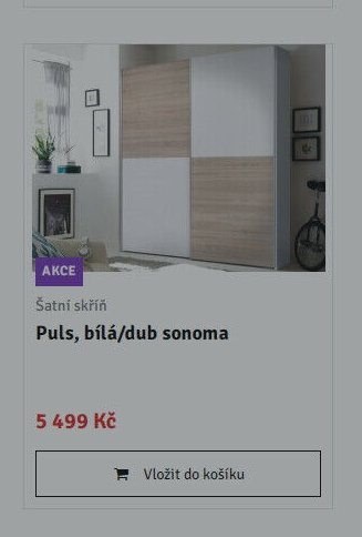 Šatní skříň Puls, bílá/dub sonoma - ASKO akcniletaky.com