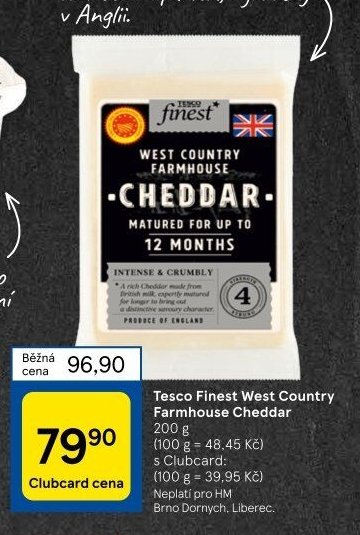 Tesco Finest West Country Farmhouse Cheddar 200 g