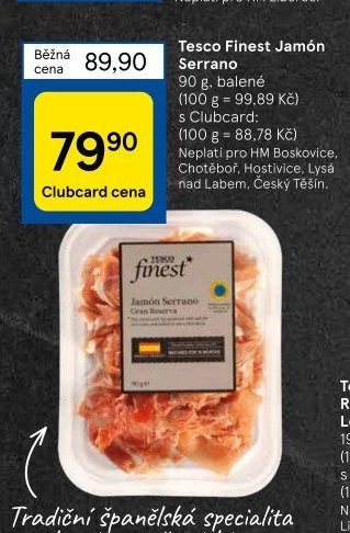 Tesco Finest Jamón Serrano 90 g