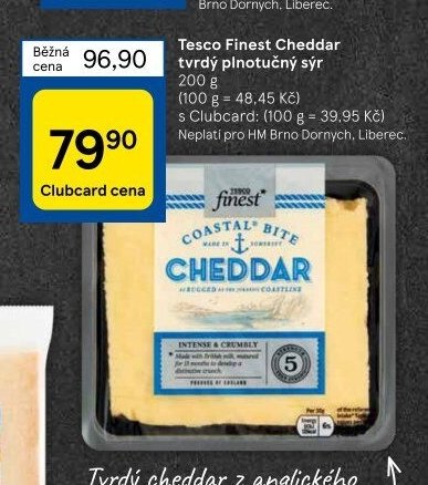 Tesco Finest Cheddar tvrdý plnotučný sýr 200 g