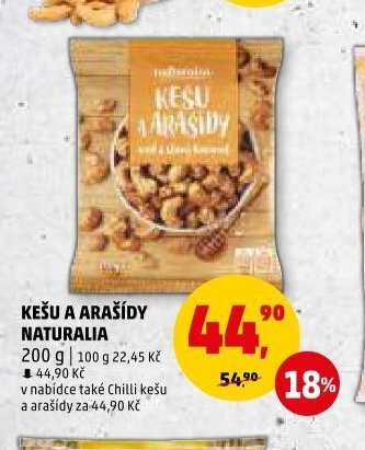 KEŠU A ARAŠÍDY NATURALIA 200 g