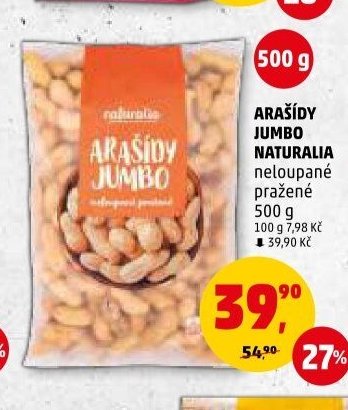 ARAŠÍDY JUMBO NATURALIA 500 g