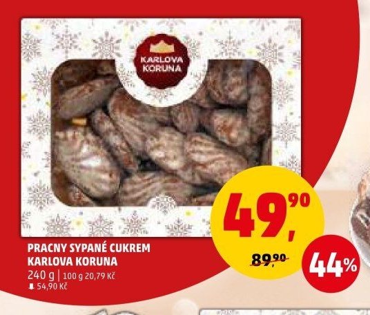 PRACNY SYPANÉ CUKREM KARLOVA KORUNA