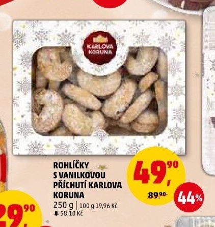 ROHLÍČKY S VANILKOVOU PŘÍCHUTÍ KARLOVA KORUNA