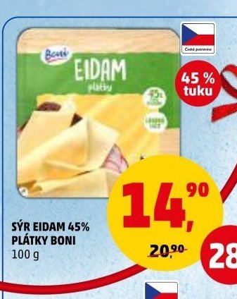 SÝR EIDAM 45% PLÁTKY BONI