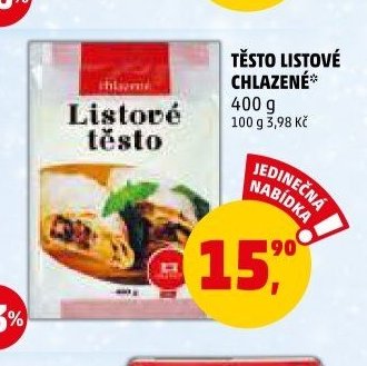 Těsto listové chlazené