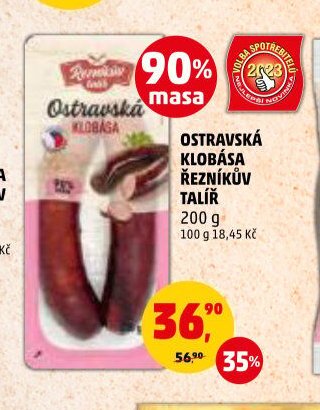 OSTRAVSKÁ KLOBÁSA ŘEZNÍKŮV TALÍŘ