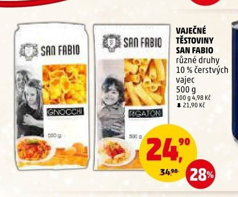 VAJEČNÉ TĚSTOVINY SAN FABIO různé druhy 500 g