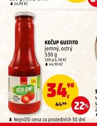 KEČUP GUSTITO jemný, ostrý 530 g