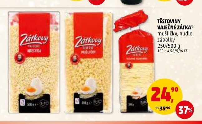 Těstoviny vaječné Zátka